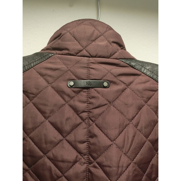 Lauren Ralph Lauren Women's Sz M Burgundy Quilted Puffer Coat Jacket - Picture 12 of 13